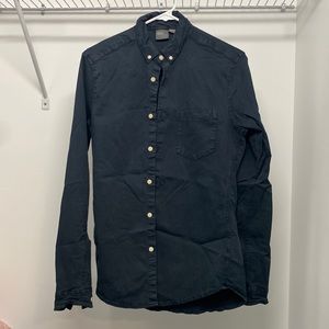 Asos black tight fitting button down